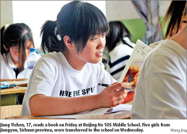 Kids sent to study outside disaster zone