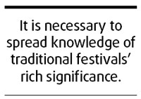Celebrating festivals according to customs