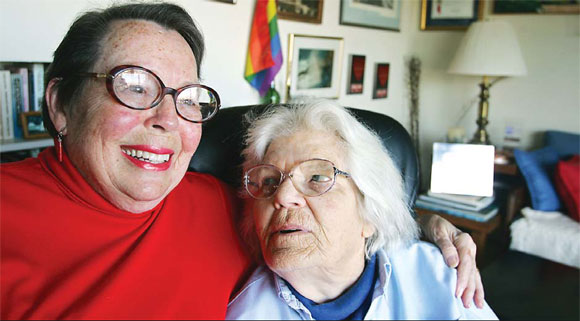 Lesbian couple of 55 years tie knot in California