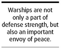 Warship visit brings message of peace