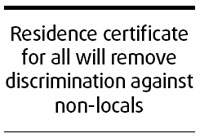 Residence certificate