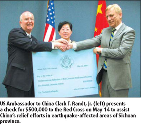Quake response offers friendship and $3.7 million