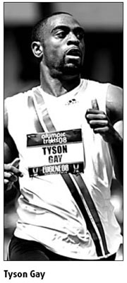 Cramp ends Gay's double hopes at Olympic trials