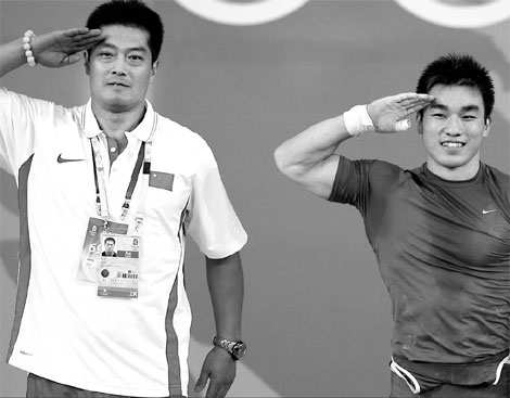 Soldier salutes Olympic victory