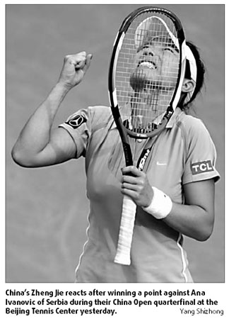 Zheng slays giant, again