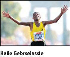 Gebrselassie breaks world marathon record