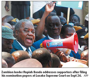 Zambian leader elected president