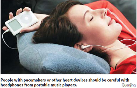 Heart devices affected by MP3 headphones