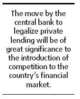 Private lending can open up credit market