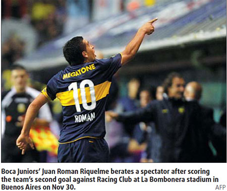 Riquelme faces gallows for inciting crowd fight