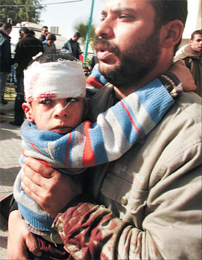 Gunpowder, blood cover Gaza streets