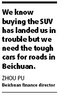 Tough car, tough luck for Beichuan
