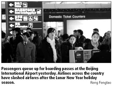 Airlines slash fares by 60%