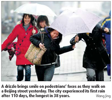 Moderate rain relief to parched land