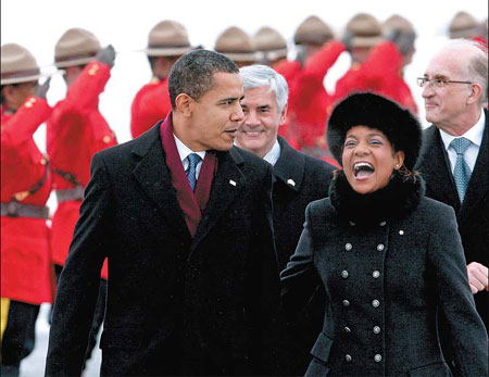 Obama pays 1st foreign visit to Canada