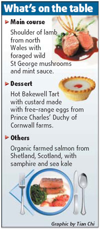 Royal eggs, Bakewell Tart on the leaders' menu
