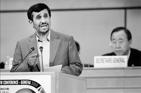 Ahmadinejad sparks walkout at race meet