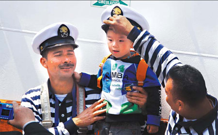 Warships send military fans overboard