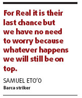 Do or die for Real in potential title decider for Barca