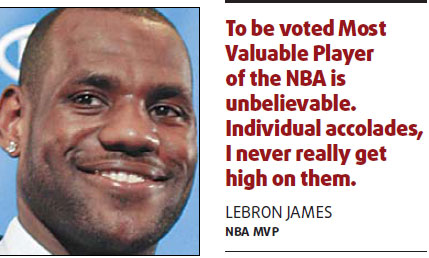 King James crowned league's MVP