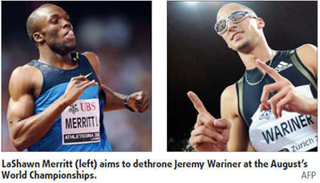 Merritt aims to beat Wariner again at Worlds