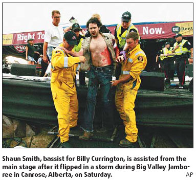 1 dead, 40 injured in Canada stage collapse