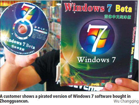 Pirated Windows 7 on sale