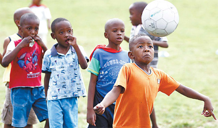 Kicking ball with a message