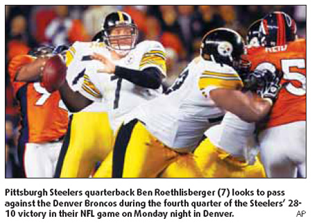 'Big Ben' tosses 3 TDs as Steelers top Broncos 28-10