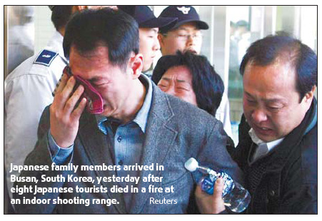 Eight tourists killed in blaze