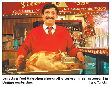 Traditional Thanksgiving celebrated in Beijing