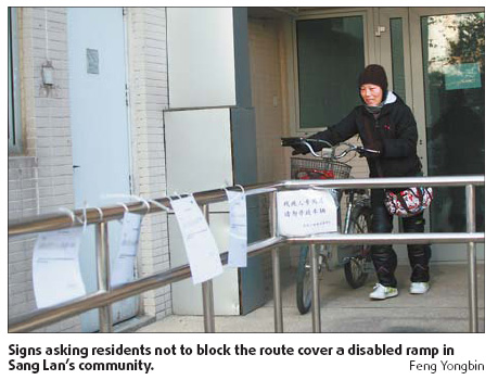 Blocked ramp restricts disabled athlete