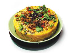 Golden pumpkin rice pudding (Jingua Gao)