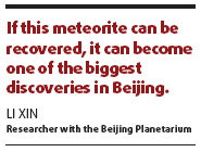 Meteor hunt in Beijing continues