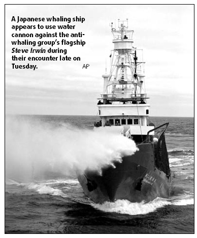 Japanese whalers clash with activists