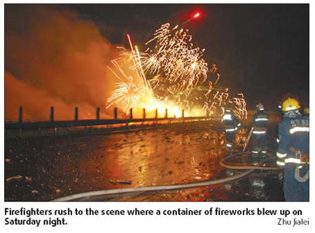 Fireworks truck explodes; driver missing