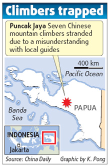 7 mountain climbers stranded in Indonesia