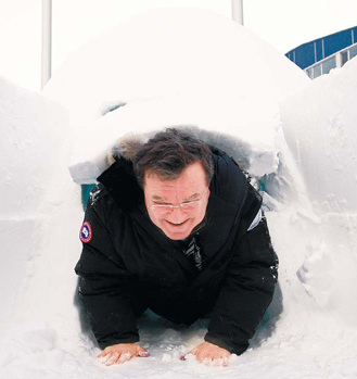 Hours to build igloo for G7, just seconds to wreck it