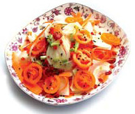 Fennel, carrot and lily bulb salad