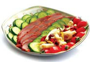Duck breast and chicken feet salad