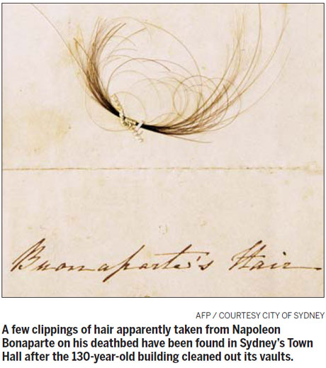Napoleon's hair found in Sydney vault