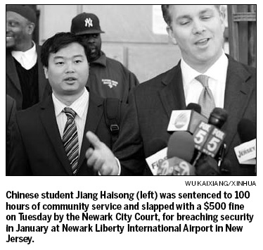 Student gets off with light rap for airport lapse