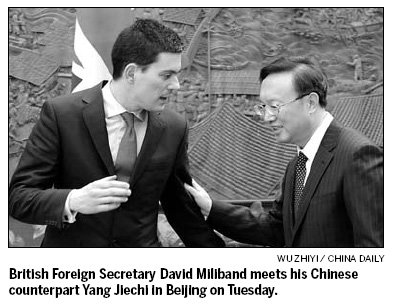 China, Britain pledge to look beyond differences