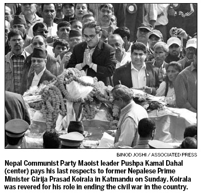 Thousands bid adieu to former Nepal premier
