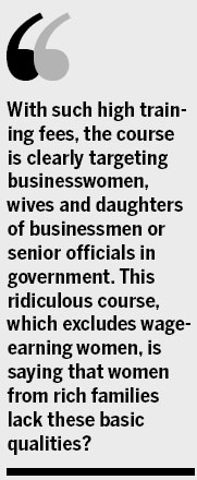Graduate course for women a game for the rich