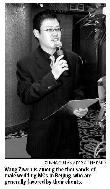 Male MCs popular with brides, grooms