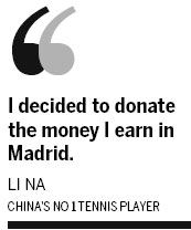 China's Li to donate all from Madrid
