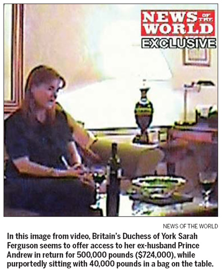 'Fergie' sorry about offer to sell royal access