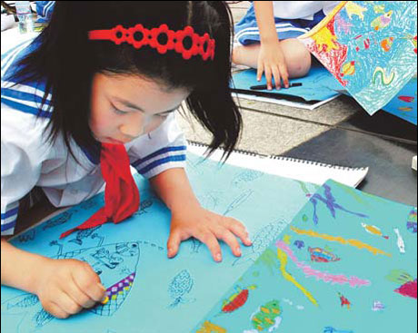 Asthma kids learn to draw breath
