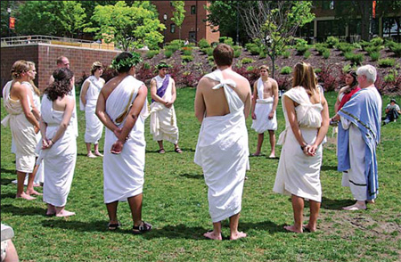 Toga! Toga! College takes Plato public